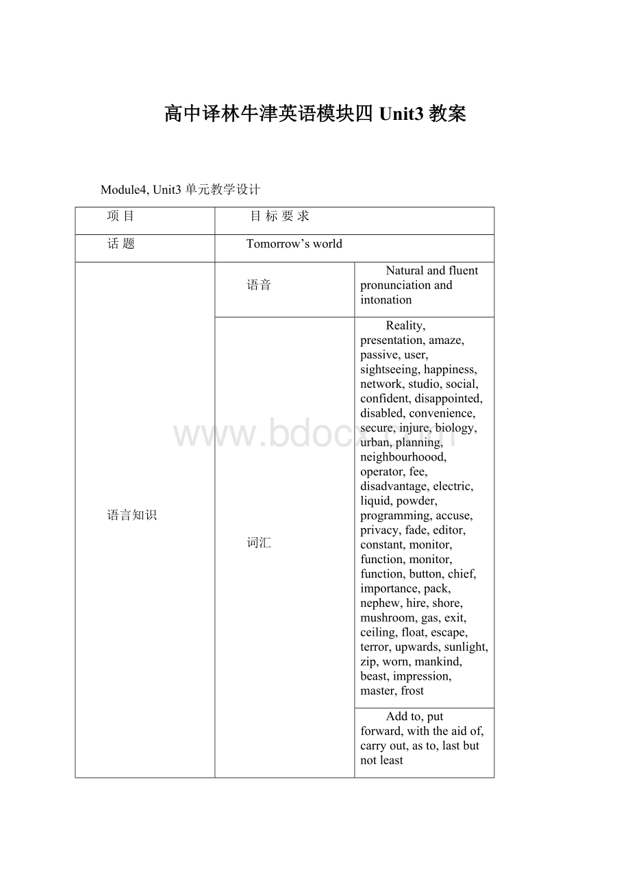 高中译林牛津英语模块四Unit3教案Word文档下载推荐.docx