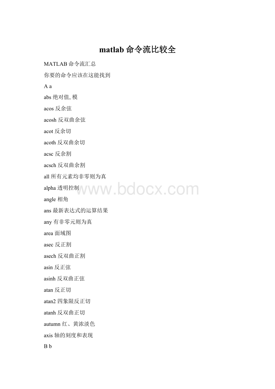 matlab命令流比较全.docx_第1页