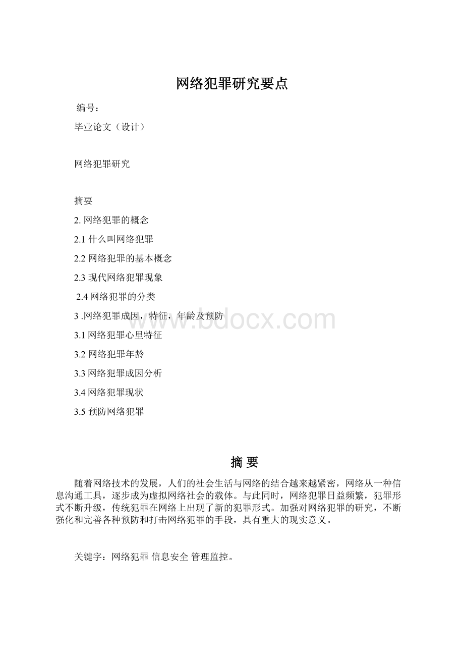 网络犯罪研究要点Word文档格式.docx