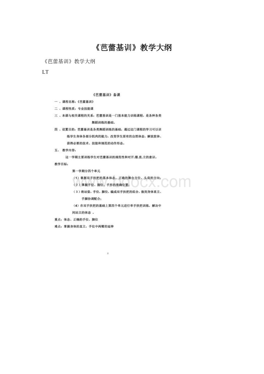 《芭蕾基训》教学大纲Word文档下载推荐.docx