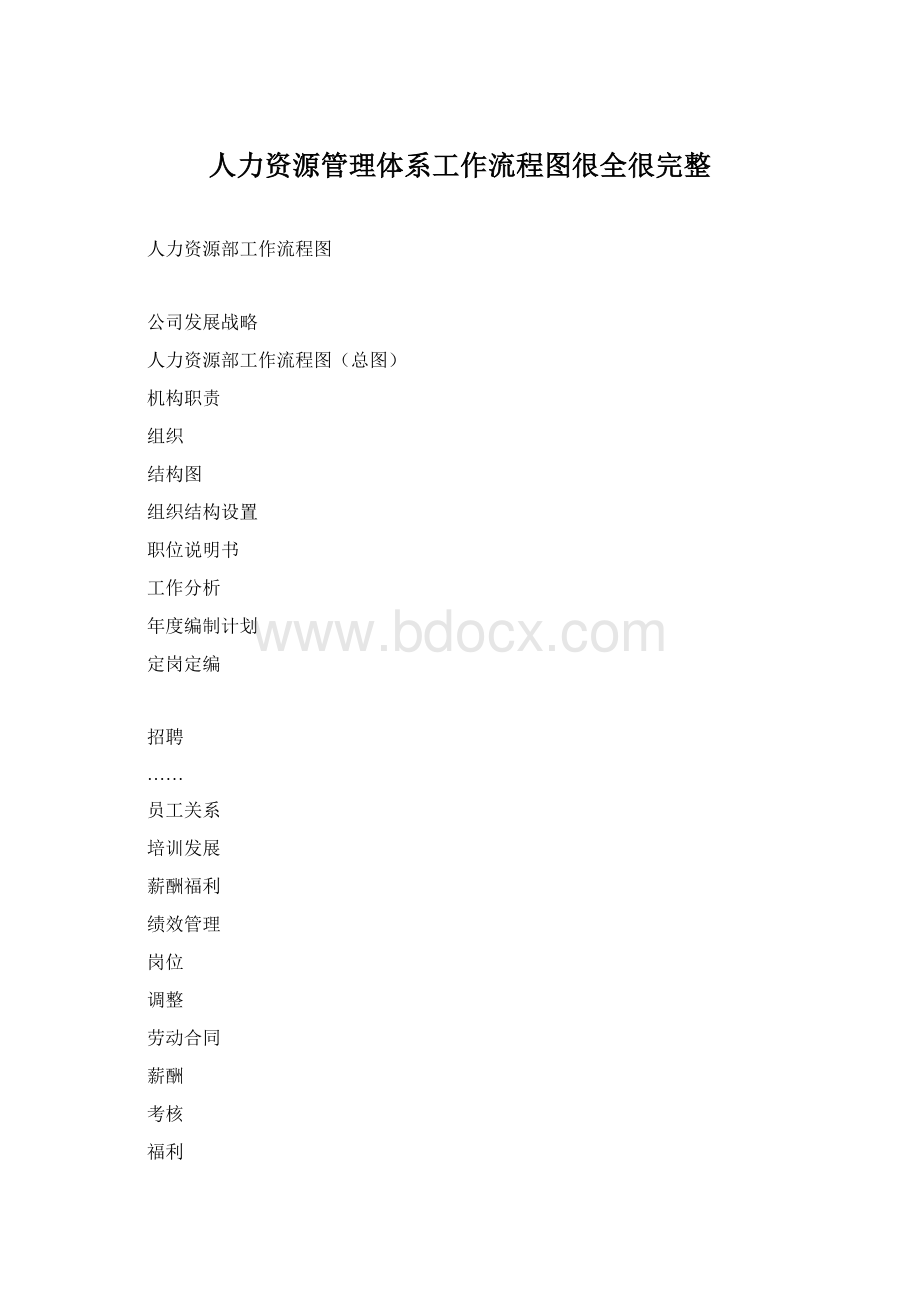 人力资源管理体系工作流程图很全很完整Word文档格式.docx_第1页