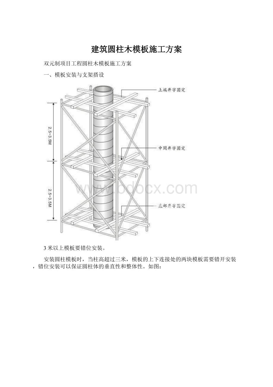 建筑圆柱木模板施工方案.docx_第1页