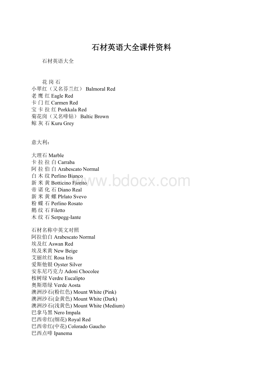 石材英语大全课件资料Word文档下载推荐.docx