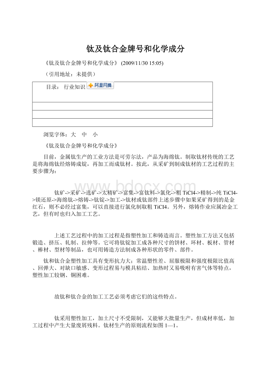 钛及钛合金牌号和化学成分Word下载.docx