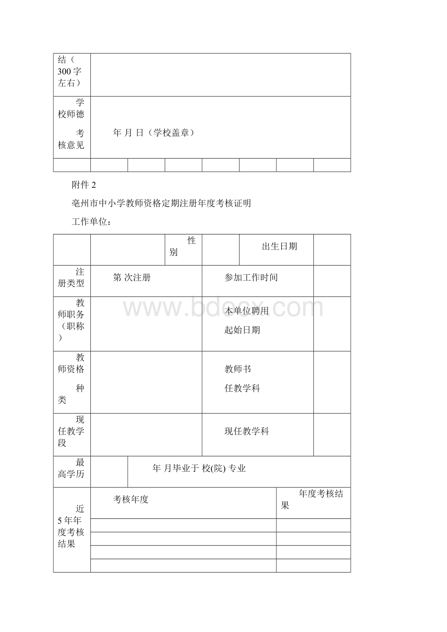 亳州市中小学教师资格定期注册师德表现证明副本Word格式.docx_第2页