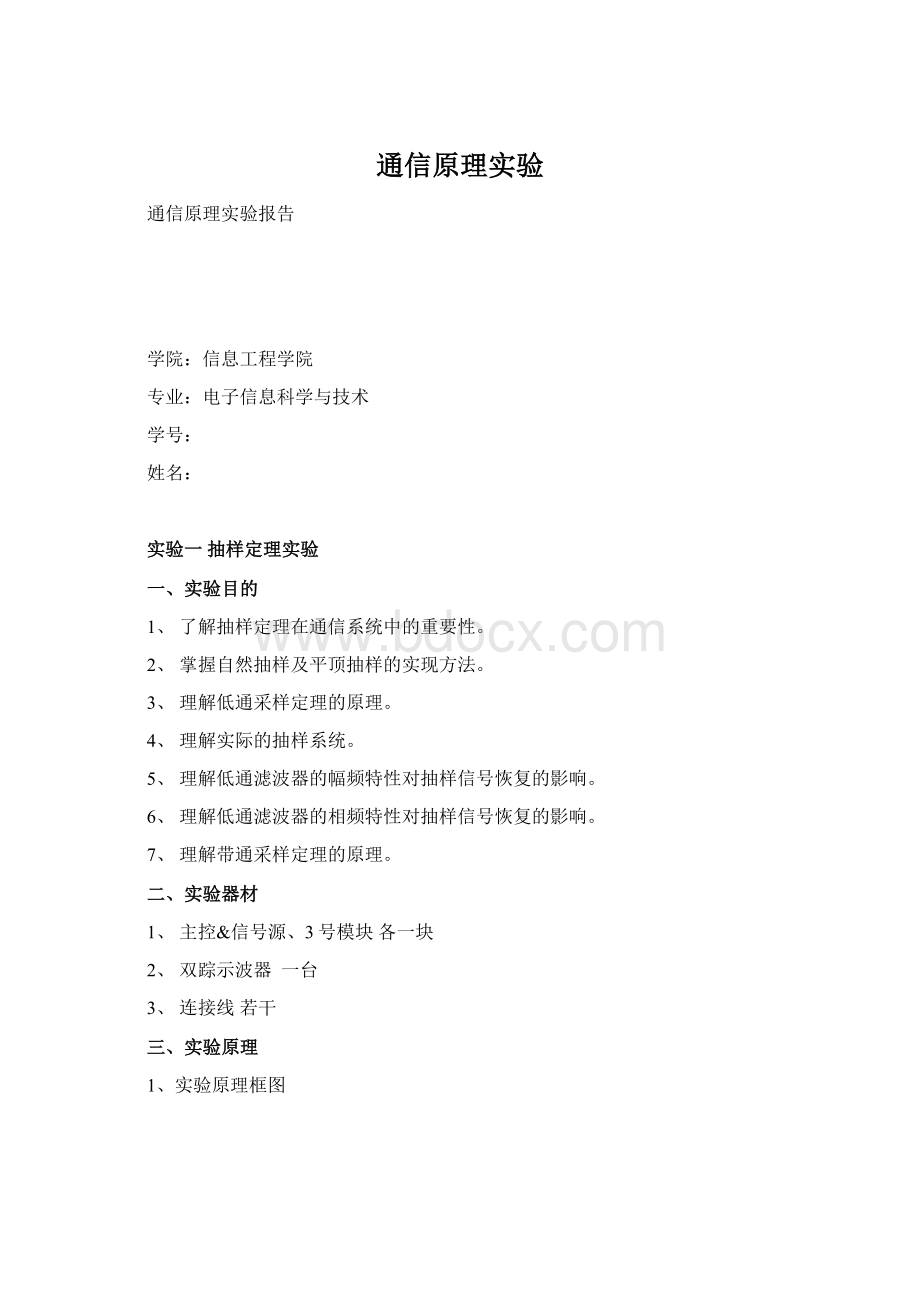 通信原理实验Word文档下载推荐.docx_第1页