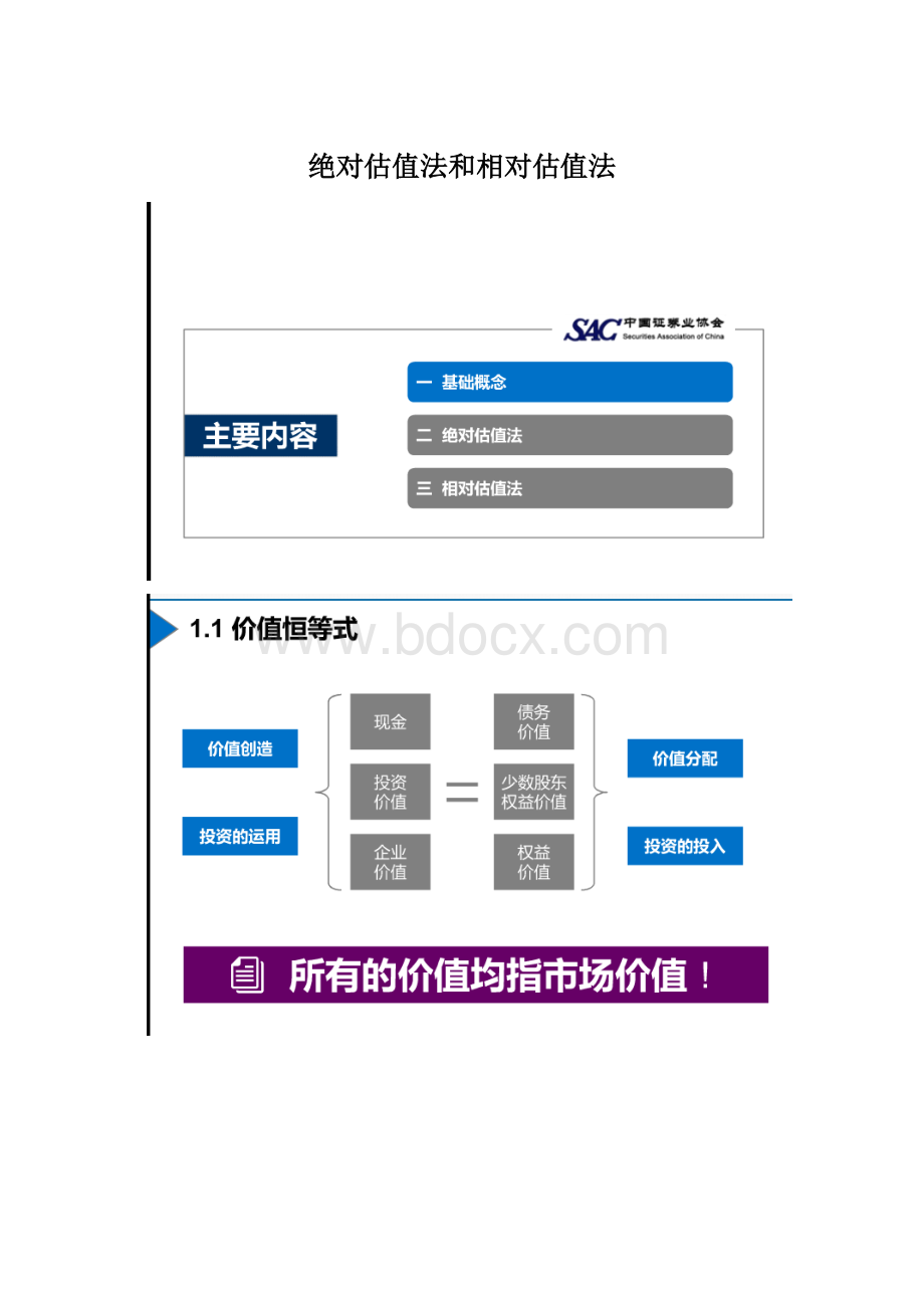 绝对估值法和相对估值法Word文档下载推荐.docx_第1页