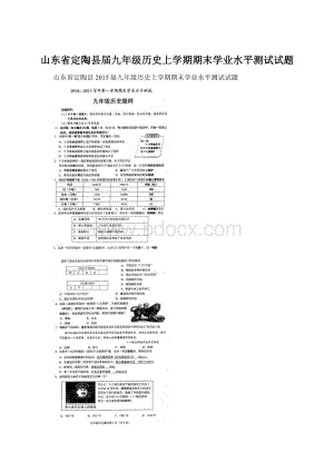 山东省定陶县届九年级历史上学期期末学业水平测试试题.docx