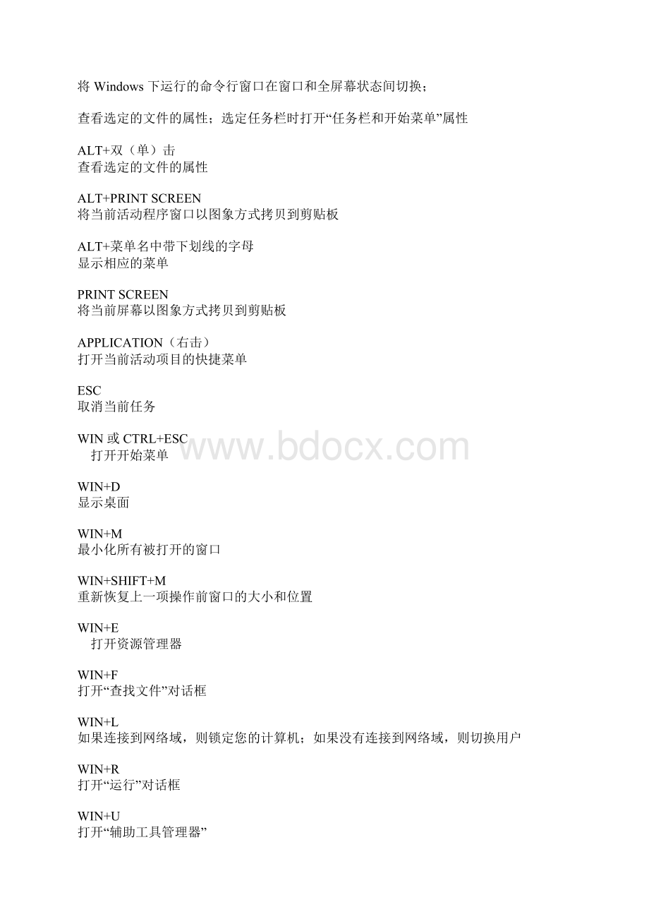 XP快捷键大全Word文档下载推荐.docx_第3页