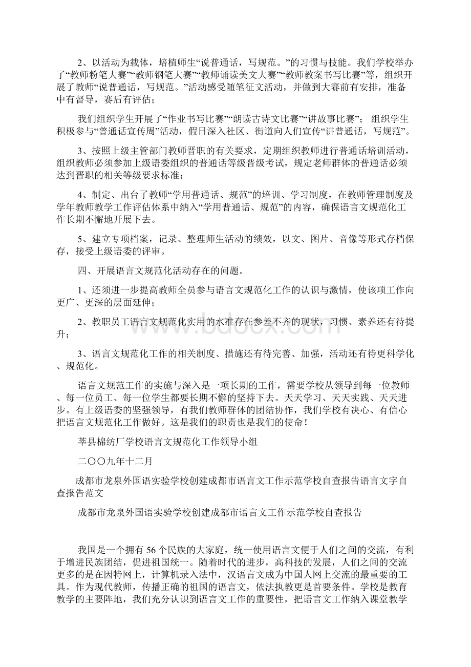 语言文字自查报告.docx_第2页