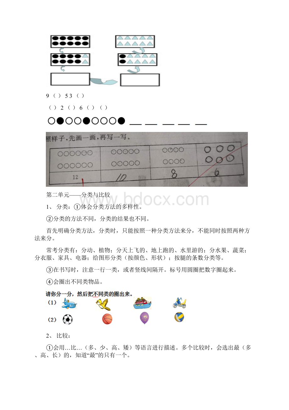 青岛版一年级上册数学知识点以及考点汇总总复习.docx_第2页