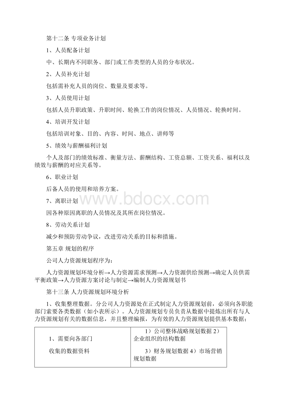 大型企业人力资源规划管理制度Word文档格式.docx_第3页