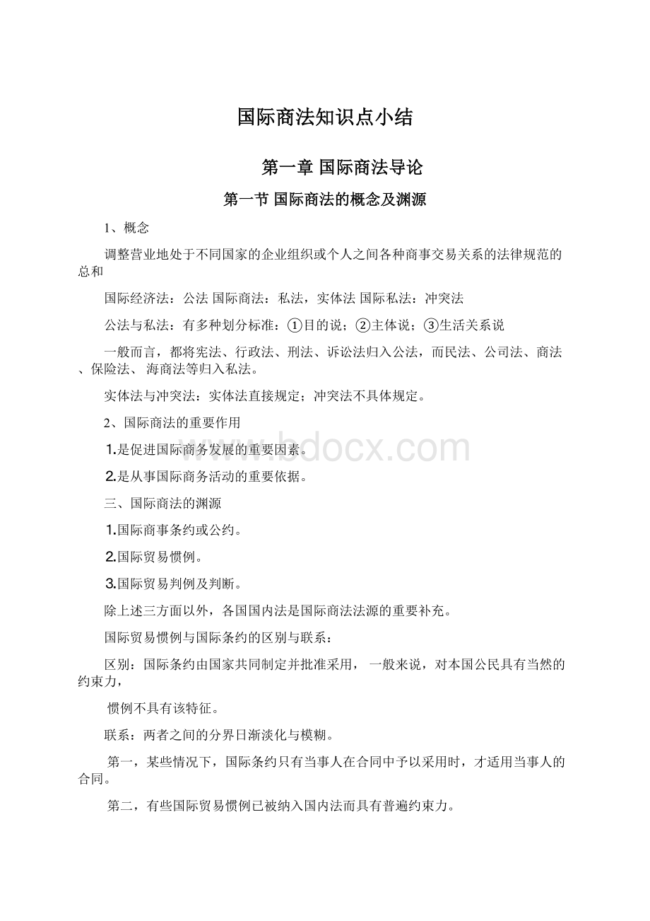 国际商法知识点小结.docx