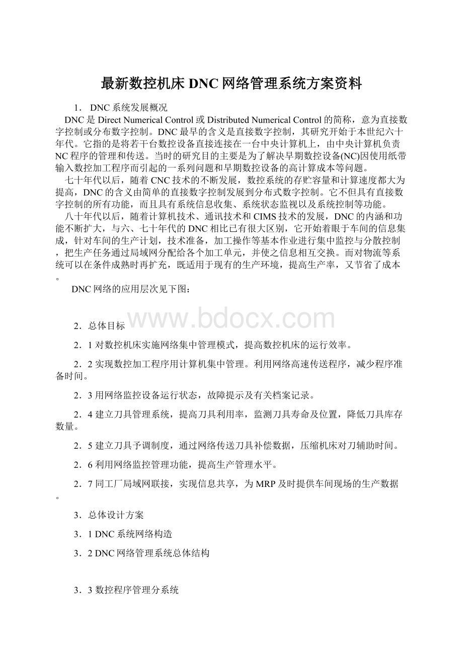 最新数控机床DNC网络管理系统方案资料文档格式.docx