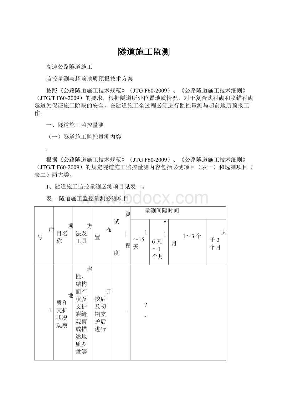 隧道施工监测.docx