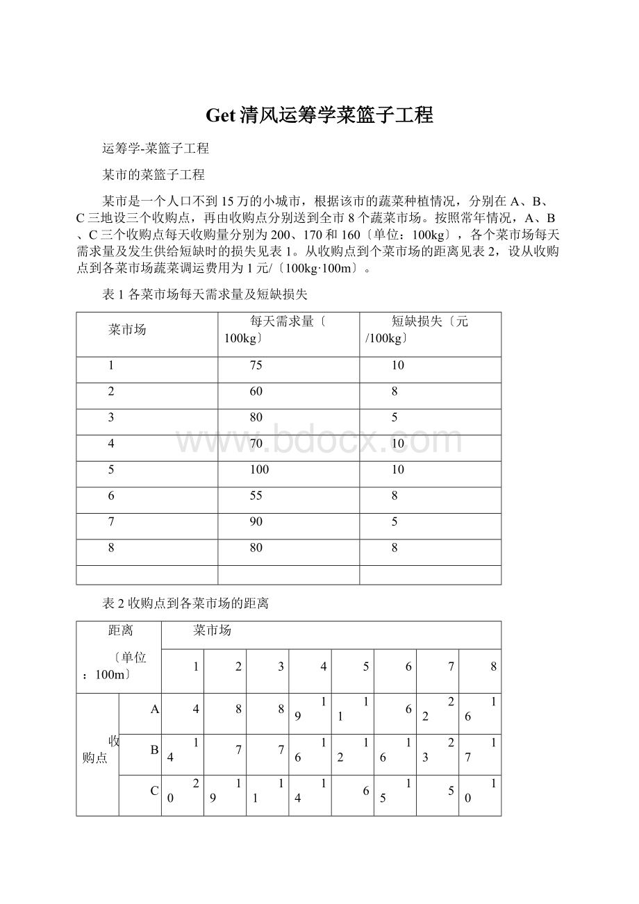 Get清风运筹学菜篮子工程Word格式文档下载.docx