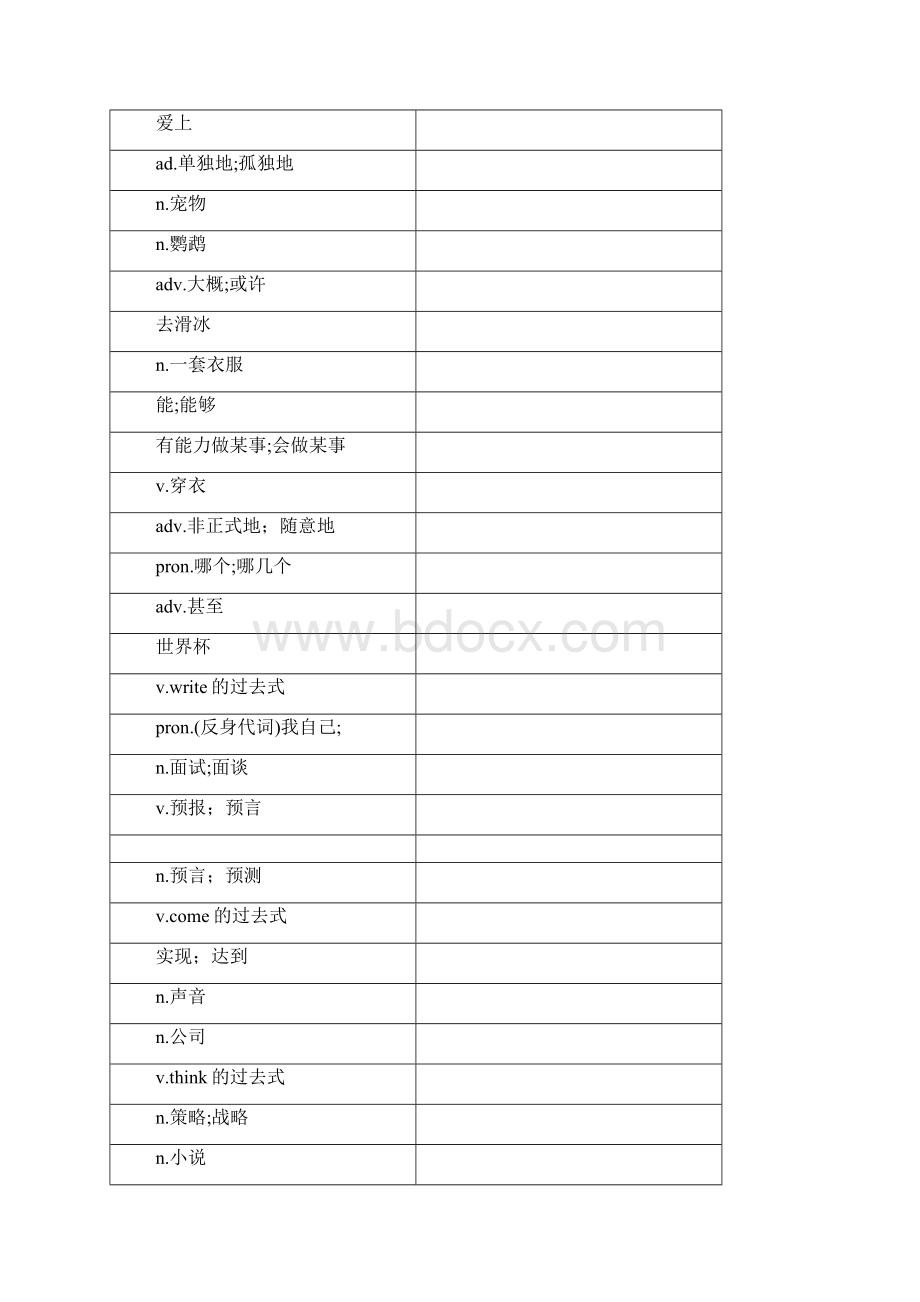 42新目标英语八年级下册单词检测卷中文卷 1.docx_第2页