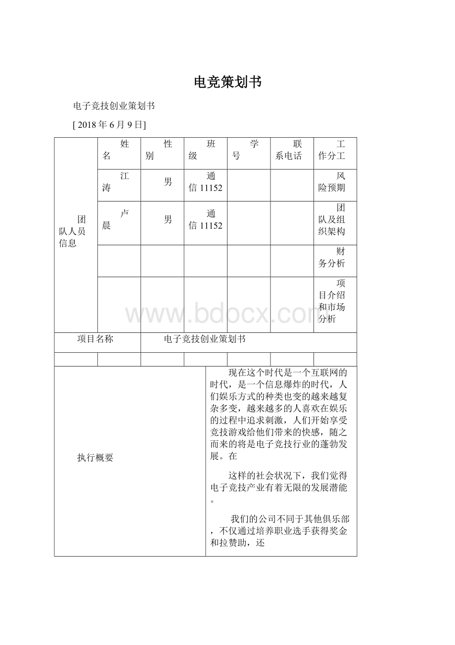 电竞策划书Word下载.docx_第1页