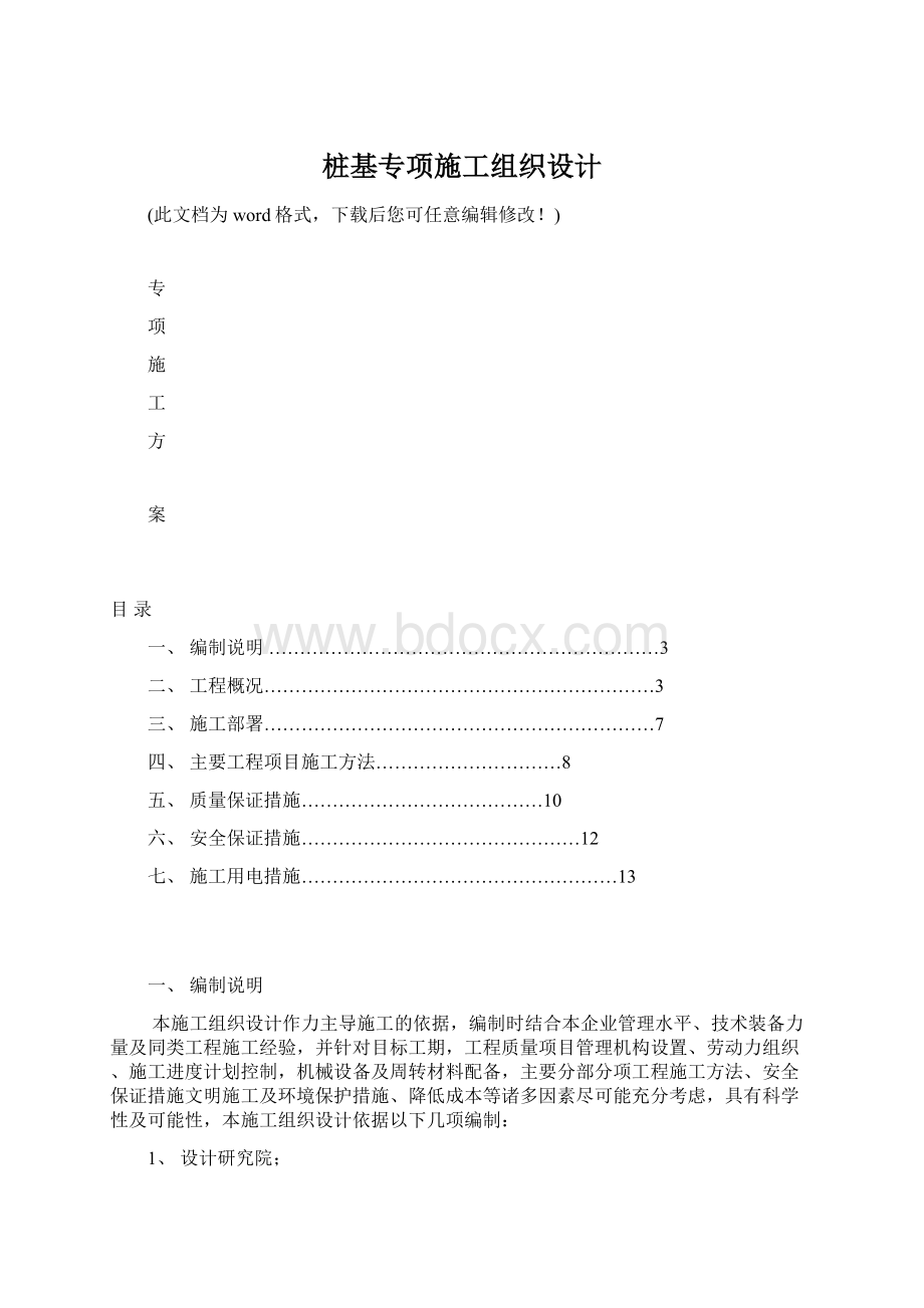 桩基专项施工组织设计文档格式.docx