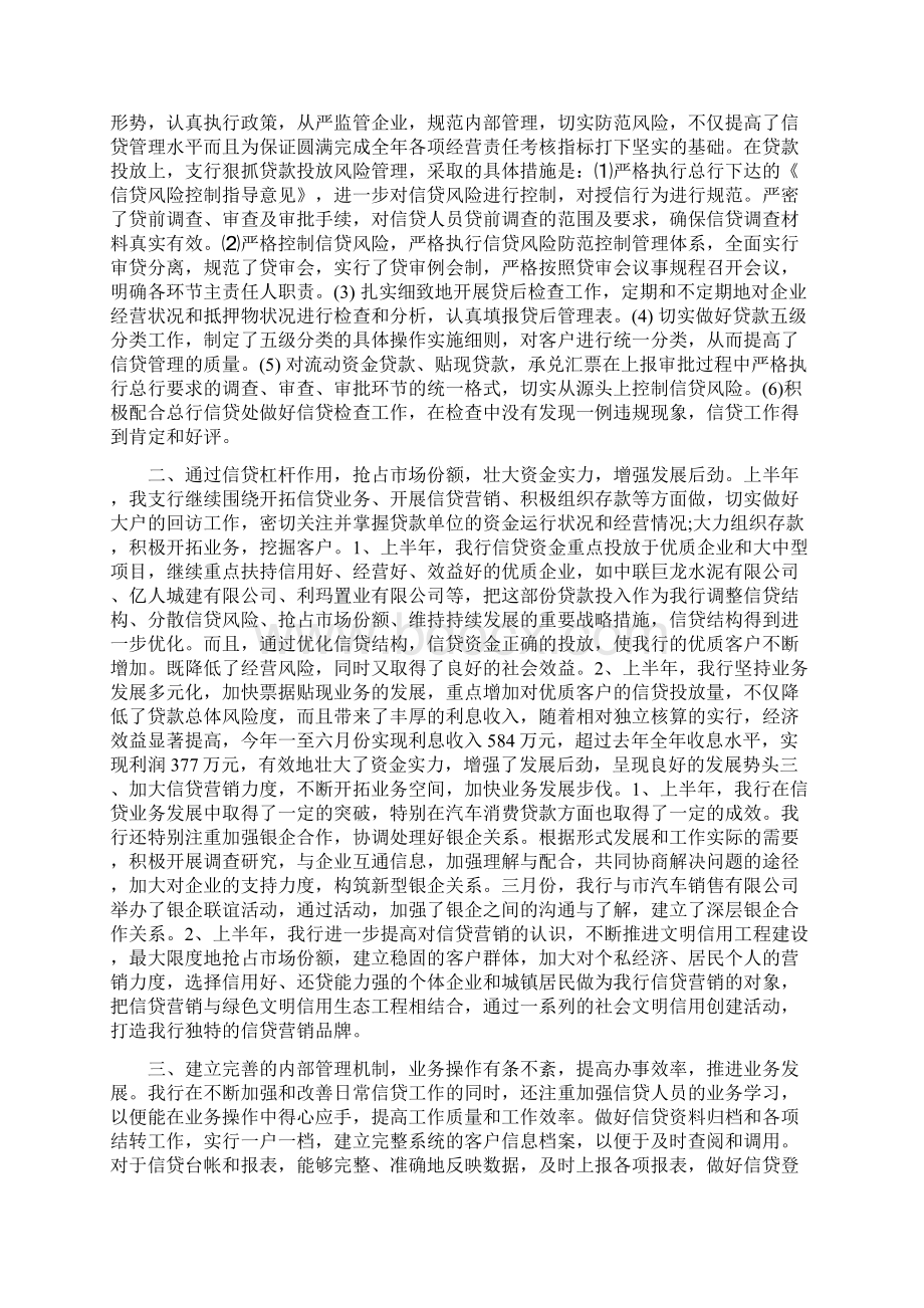 银行信贷工作总结3篇.docx_第3页