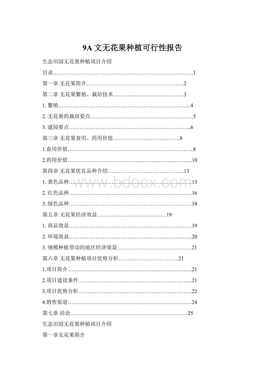 9A文无花果种植可行性报告Word下载.docx