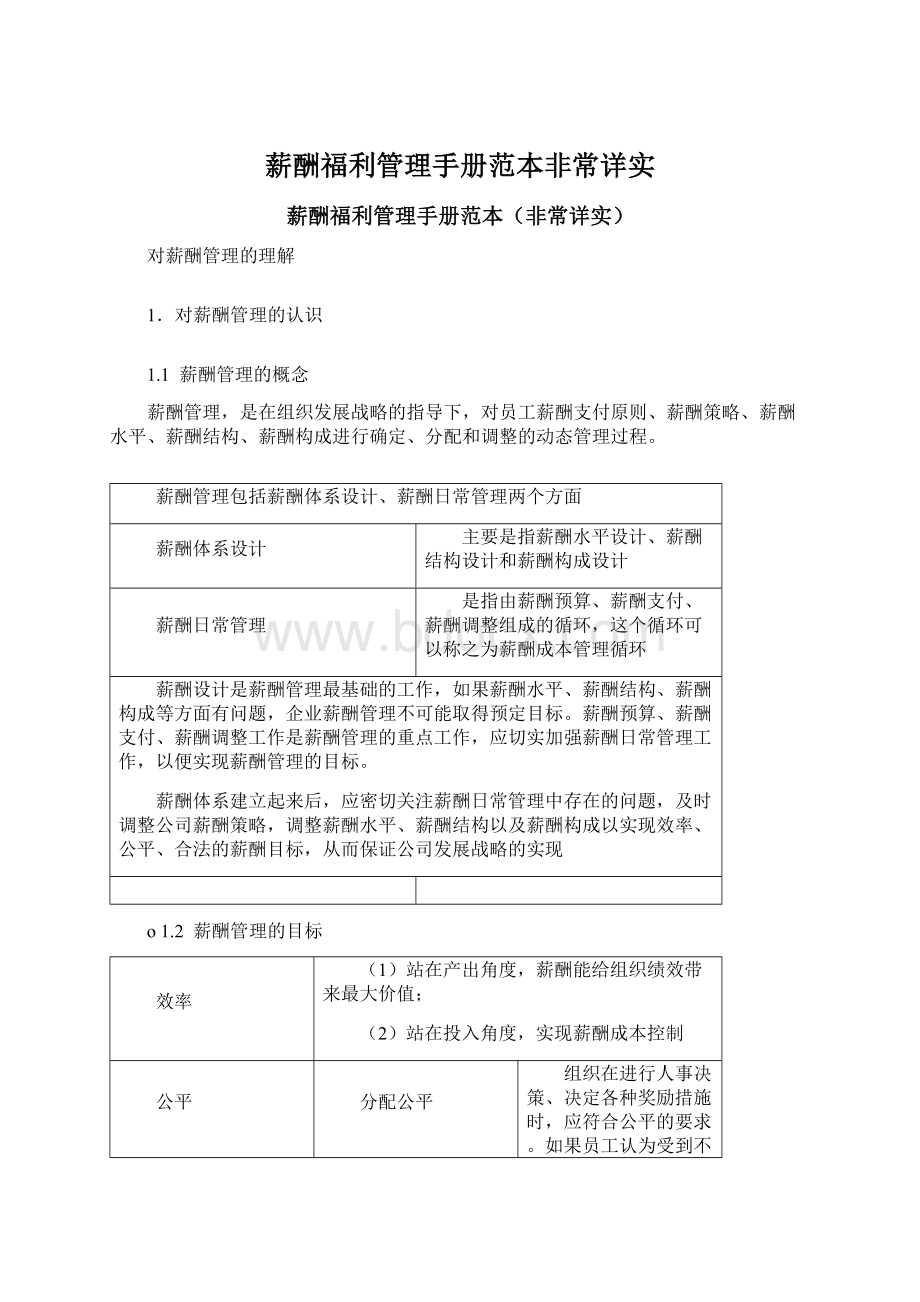 薪酬福利管理手册范本非常详实.docx_第1页