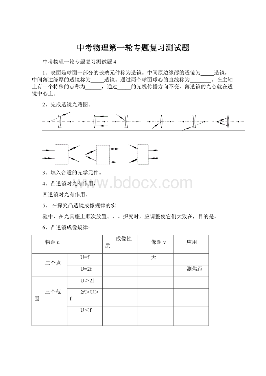 中考物理第一轮专题复习测试题Word文档格式.docx