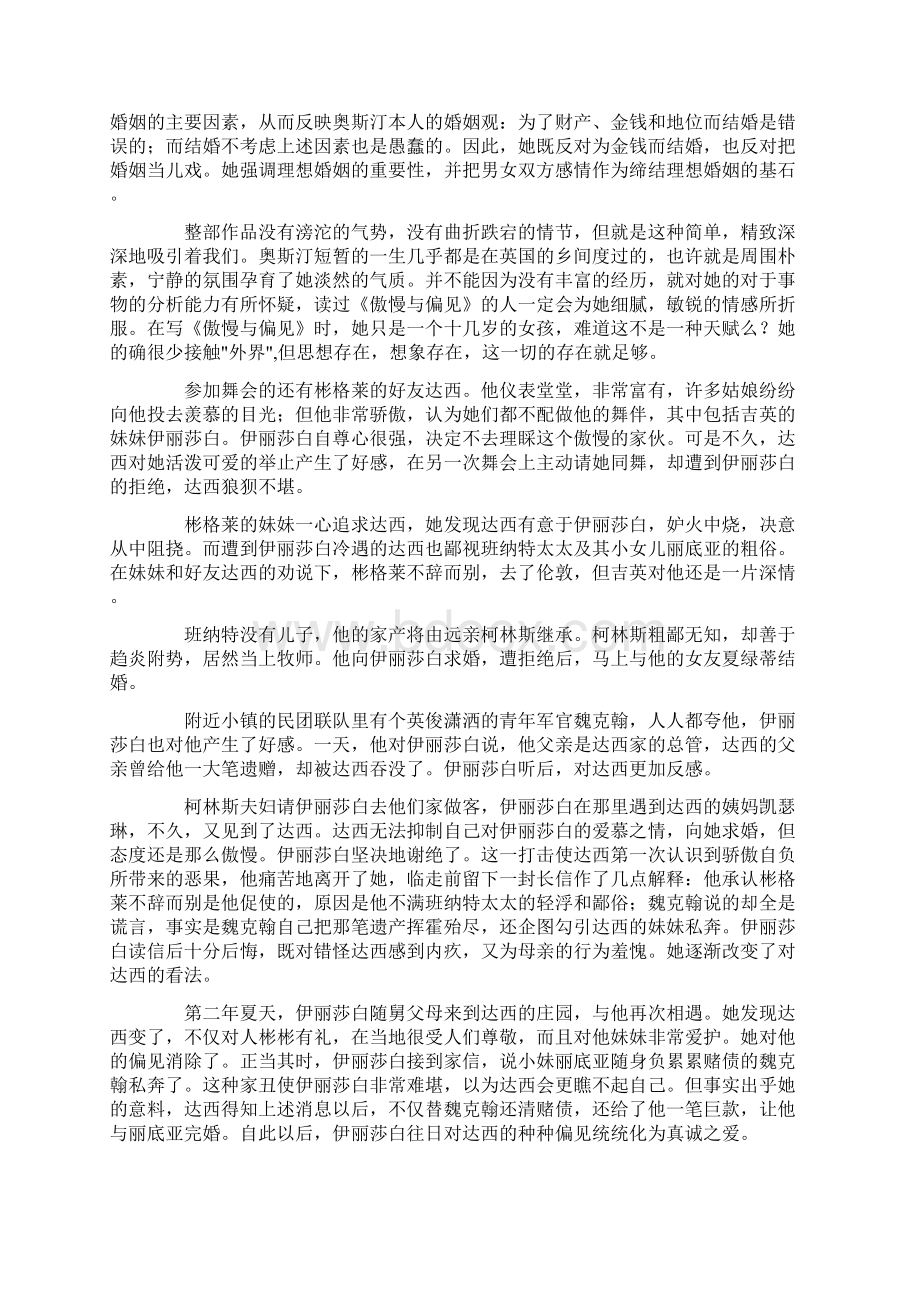 大学《傲慢与偏见》读后感字.docx_第3页