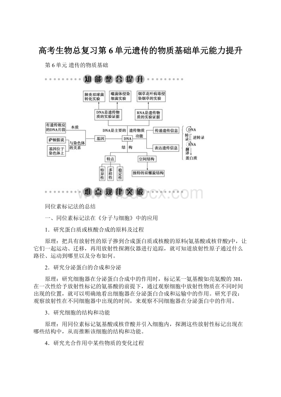 高考生物总复习第6单元遗传的物质基础单元能力提升.docx