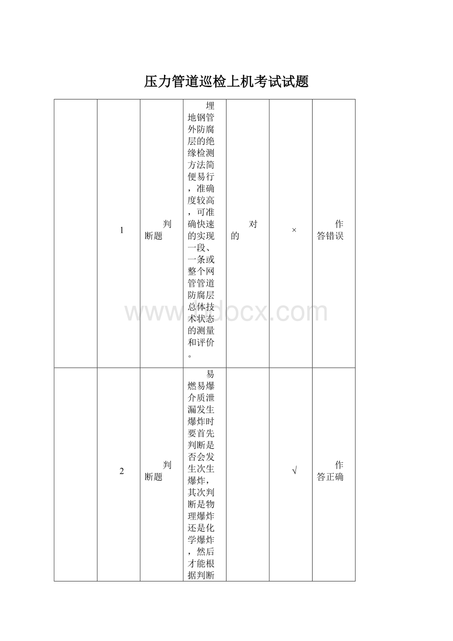 压力管道巡检上机考试试题.docx_第1页