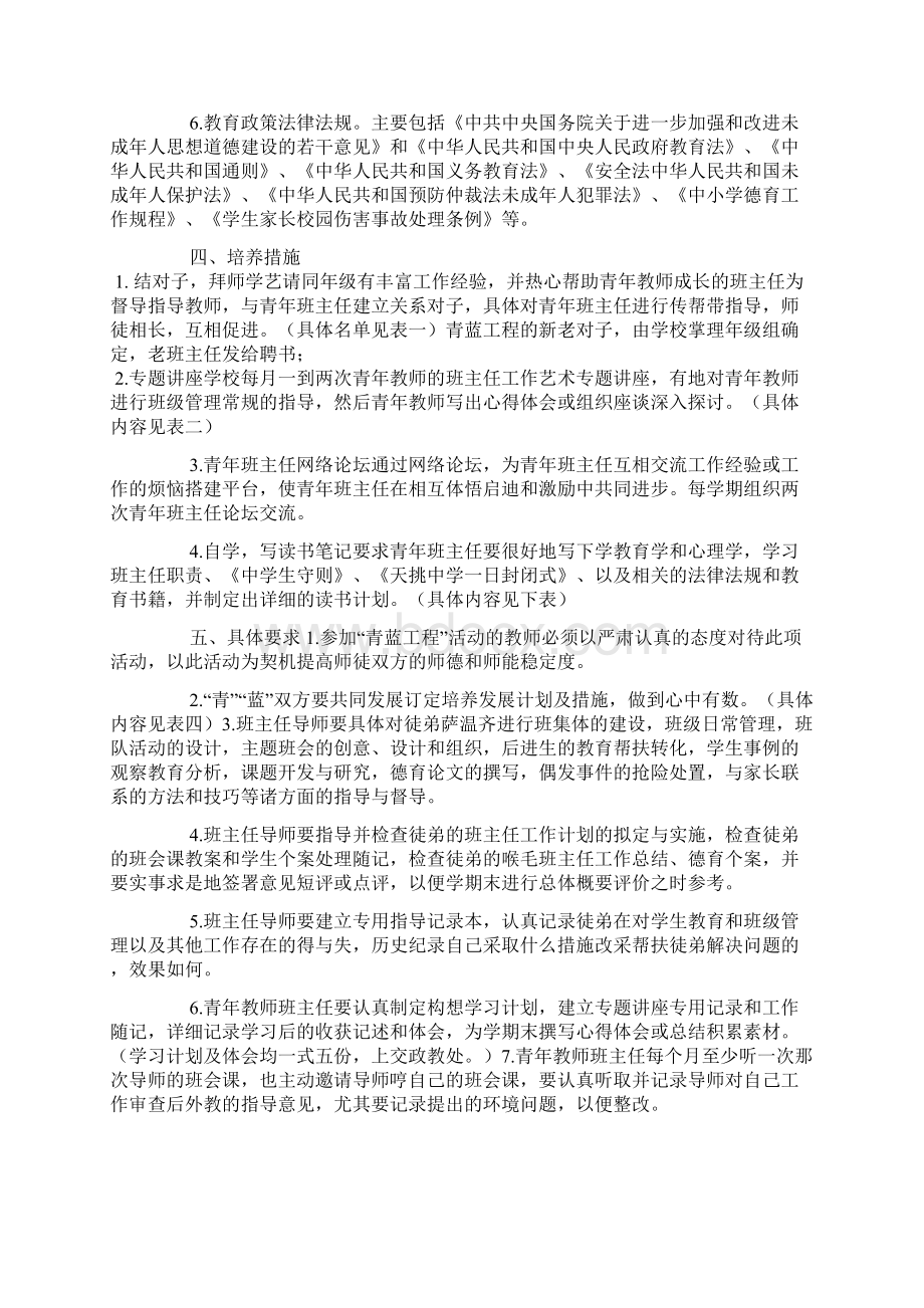 班主任青蓝工程计划4篇.docx_第2页