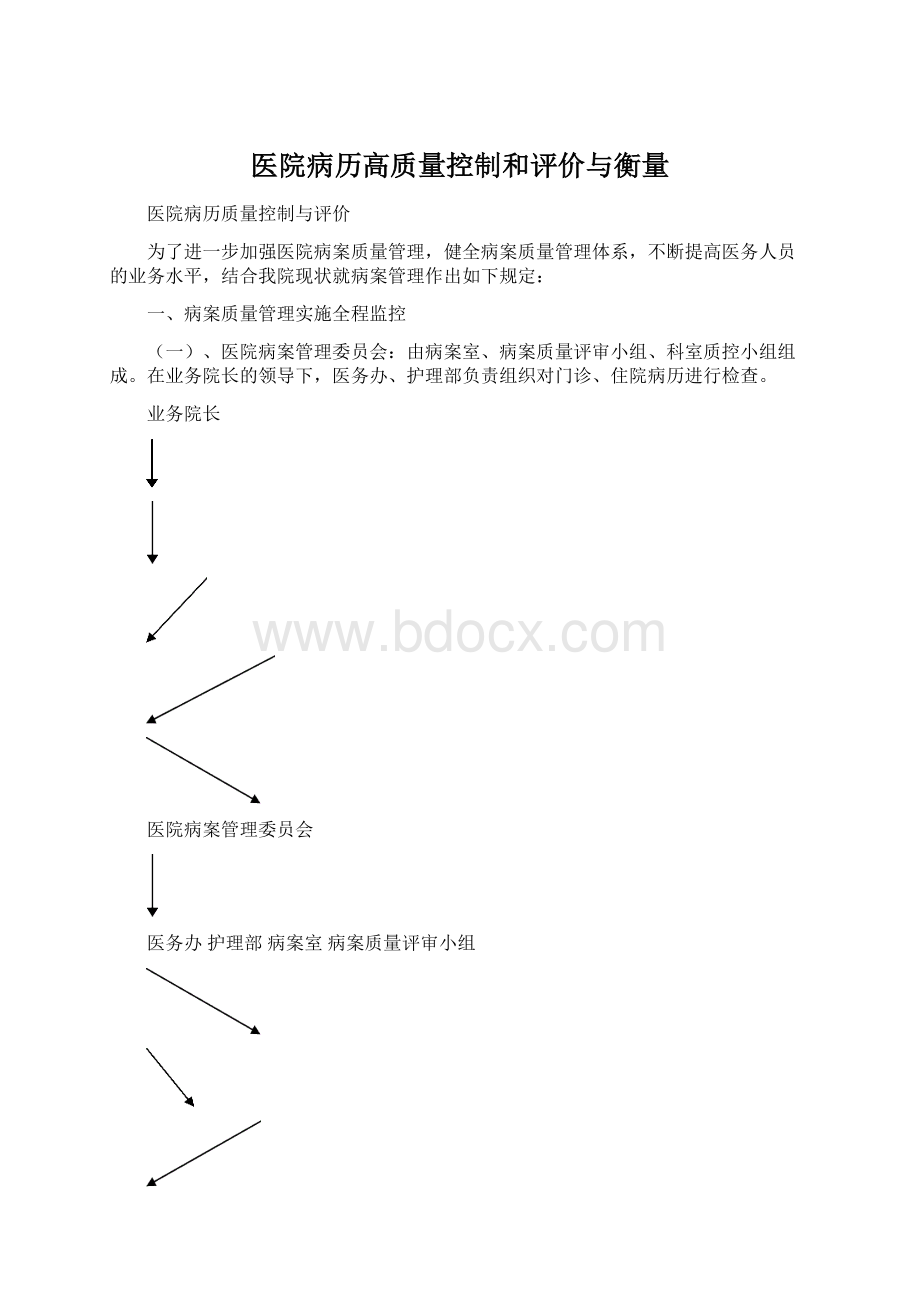 医院病历高质量控制和评价与衡量Word格式文档下载.docx