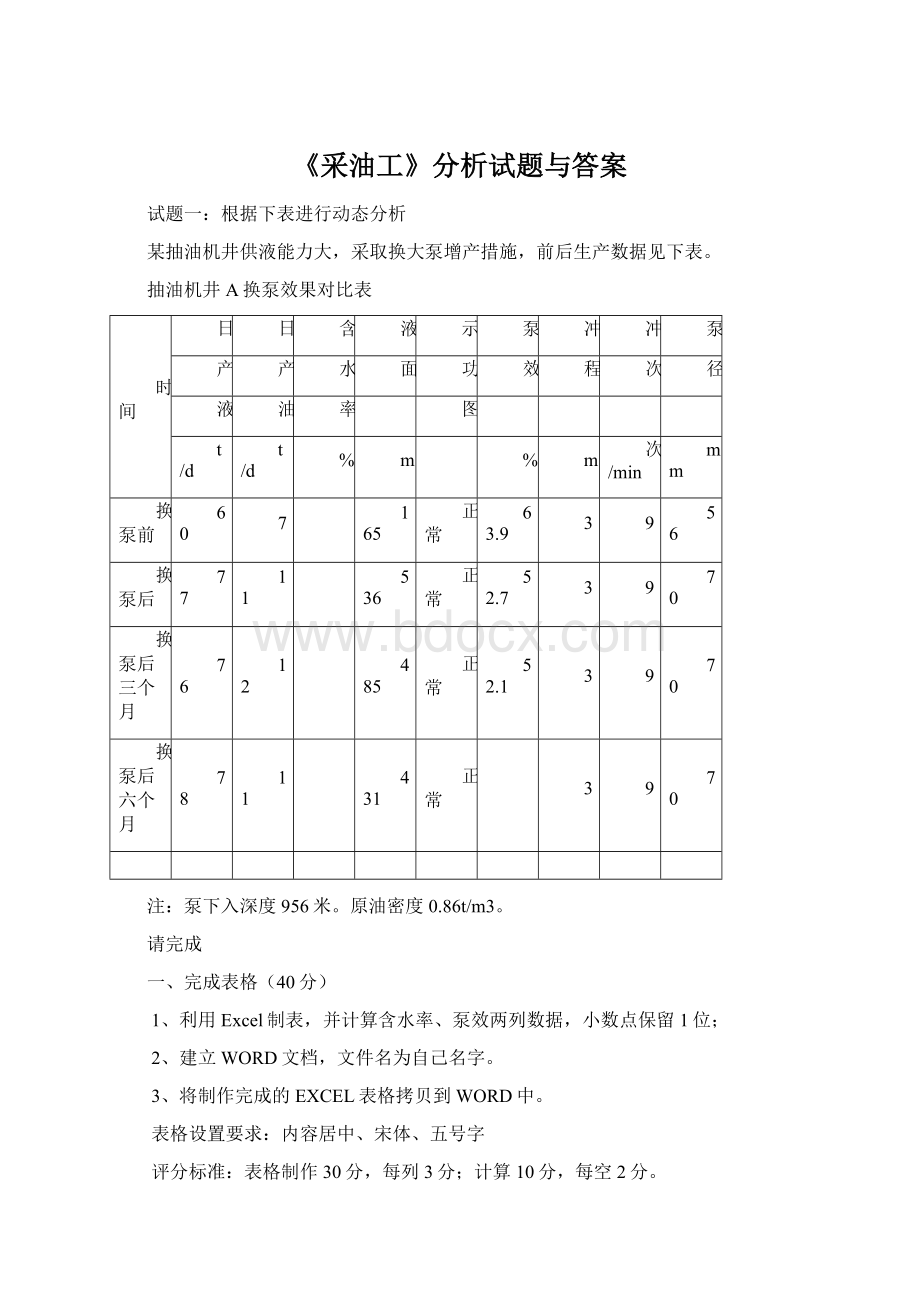 《采油工》分析试题与答案Word文档格式.docx