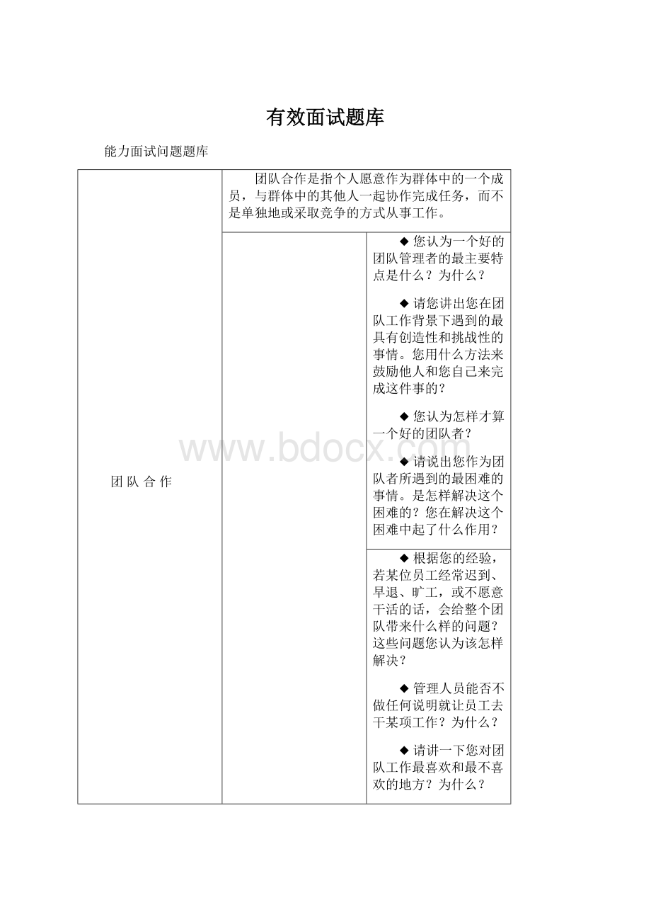 有效面试题库.docx_第1页