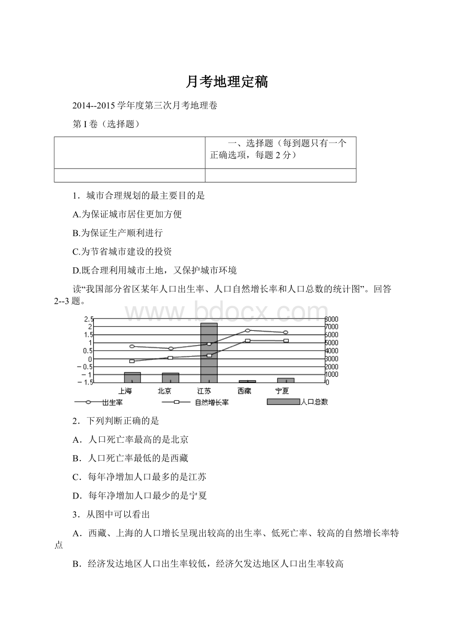 月考地理定稿.docx_第1页