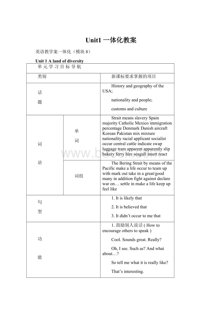 Unit1一体化教案Word文档格式.docx_第1页