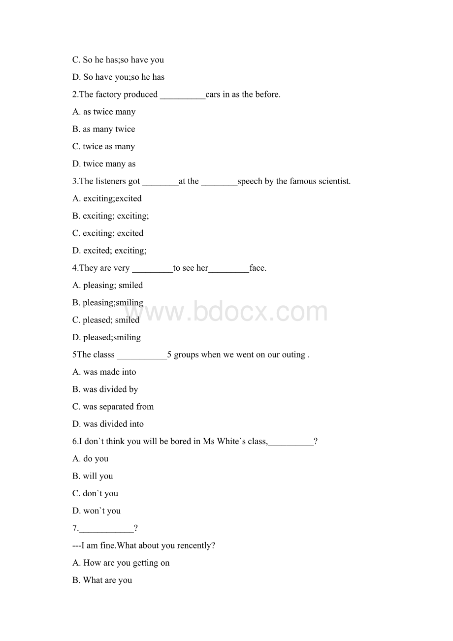 高一英语第一模块综合能力训练Word格式文档下载.docx_第3页