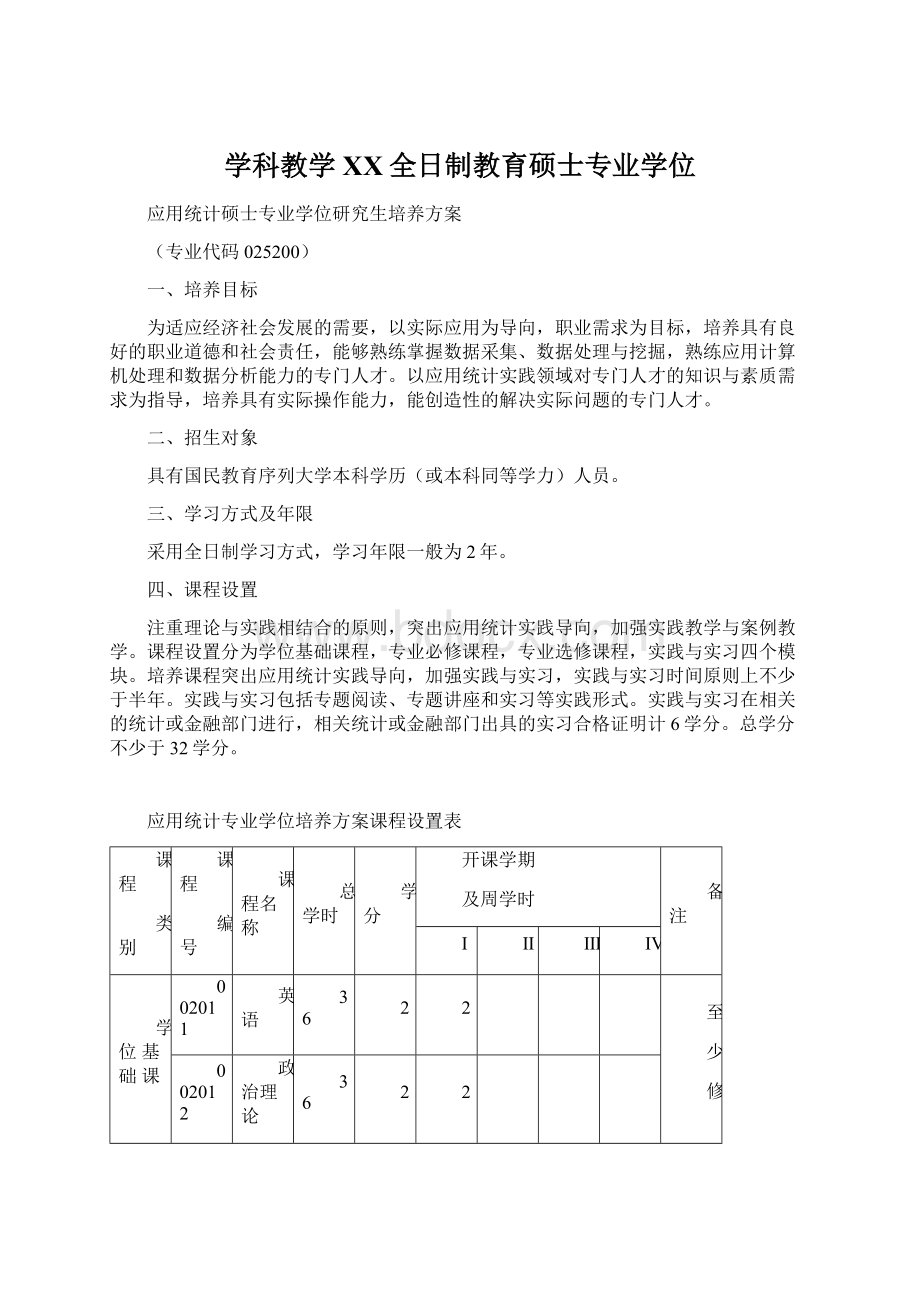 学科教学XX全日制教育硕士专业学位.docx