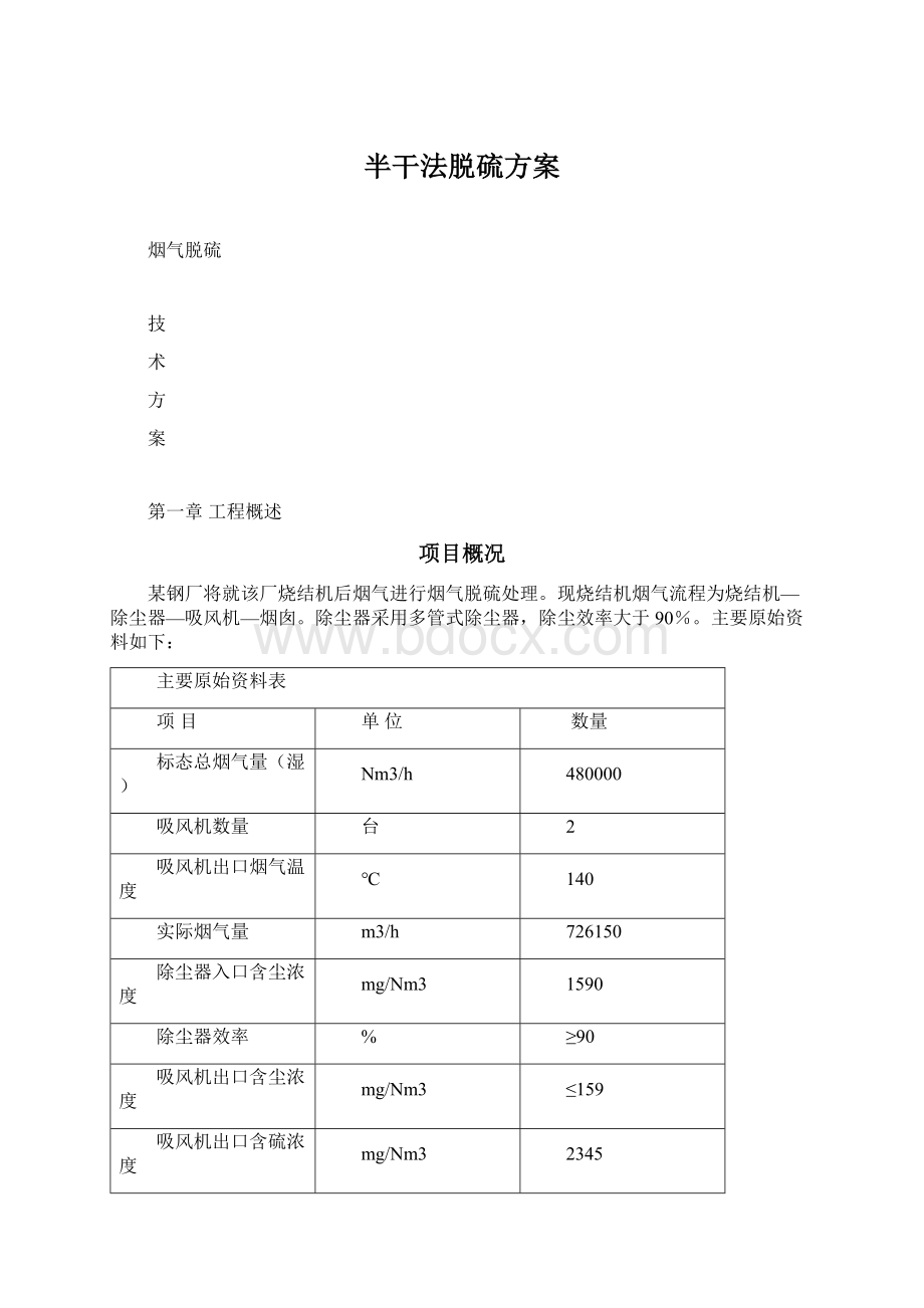 半干法脱硫方案.docx