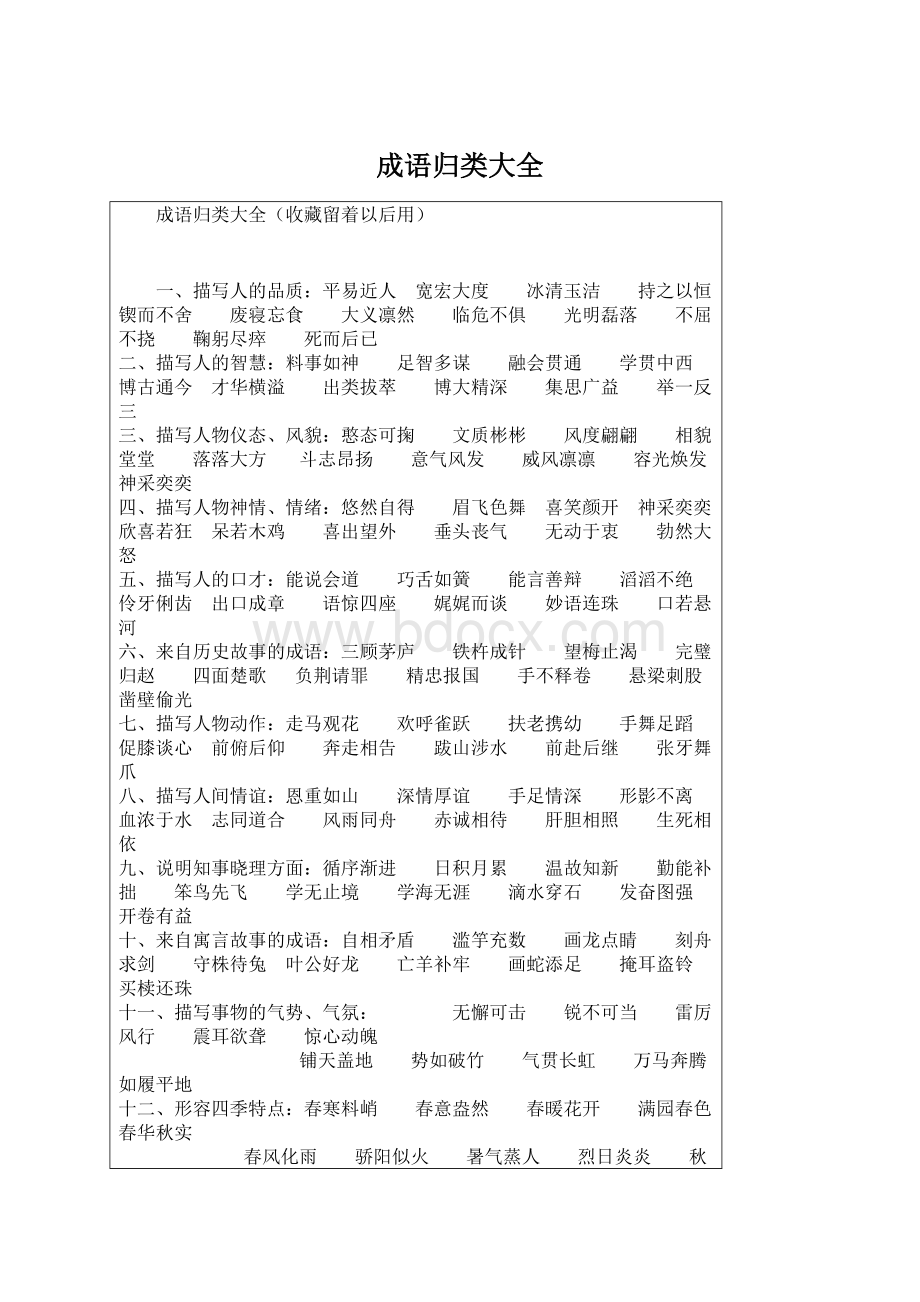 成语归类大全Word文档格式.docx_第1页