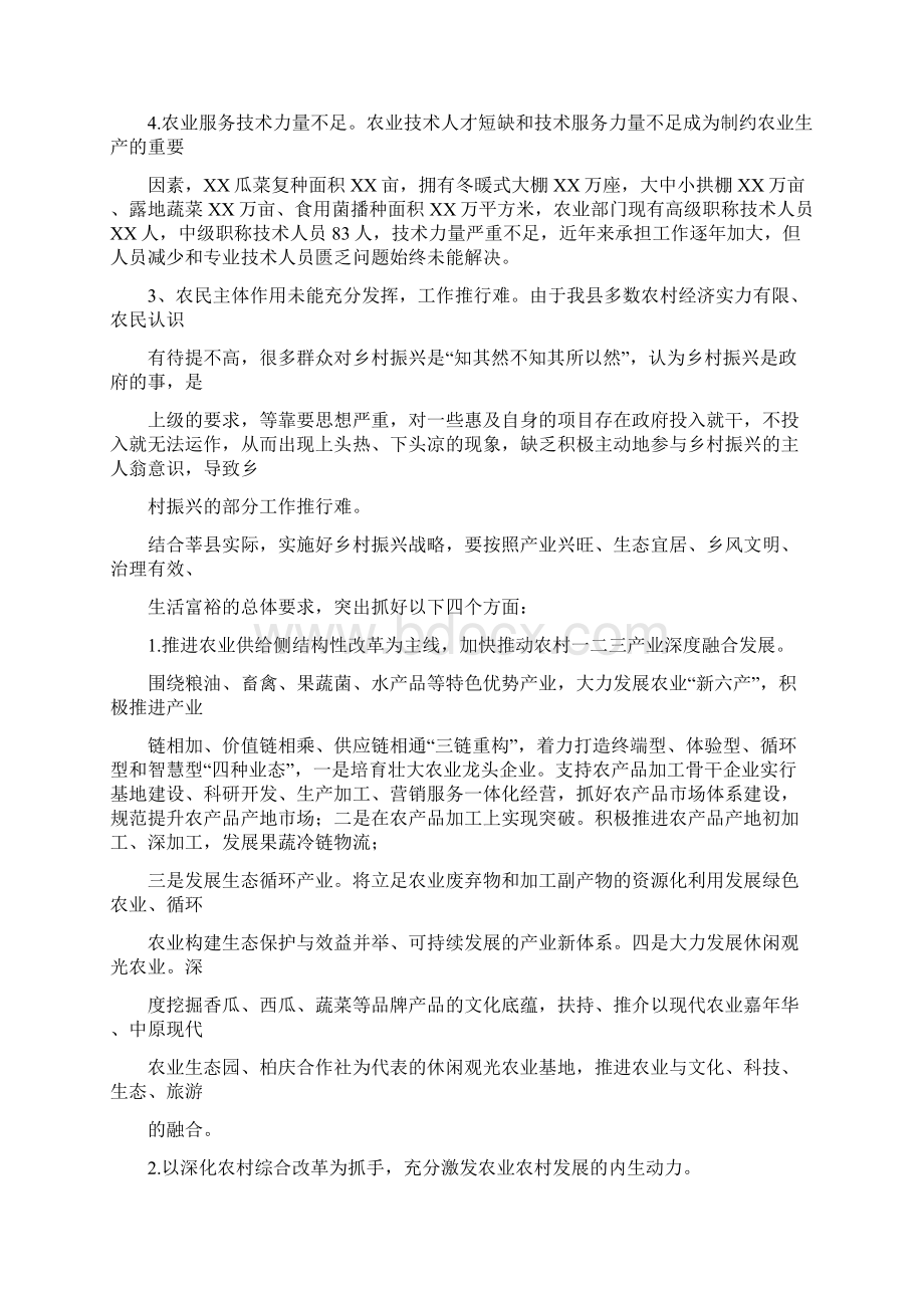 实施乡村振兴战略存在困难问题及建议Word文档格式.docx_第2页