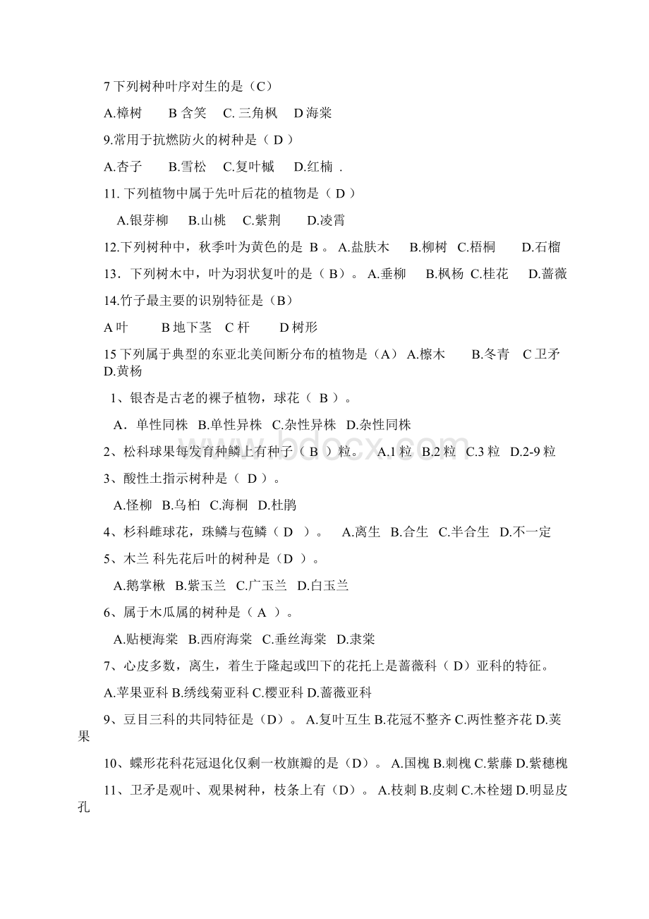 园林树木学复习题总结Word文档下载推荐.docx_第2页