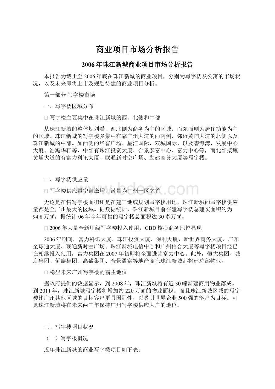 商业项目市场分析报告.docx_第1页