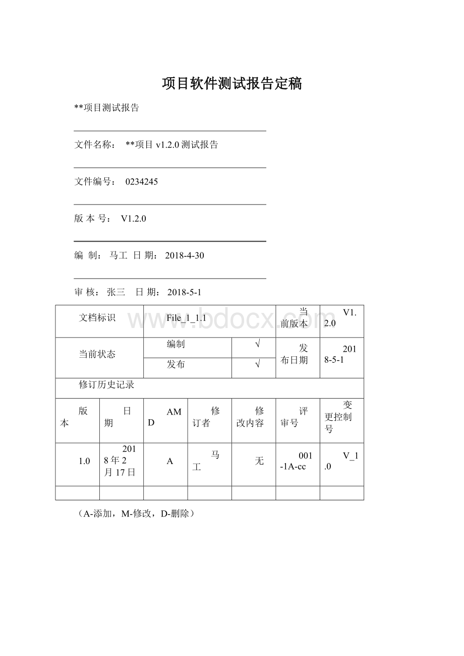 项目软件测试报告定稿.docx_第1页