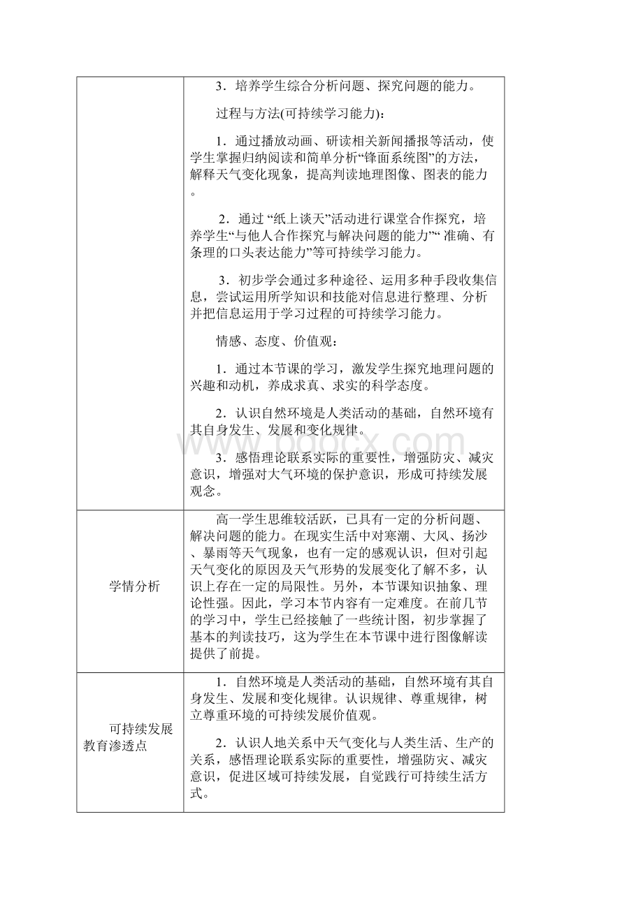 常见天气系统锋面系统教学设计.docx_第3页