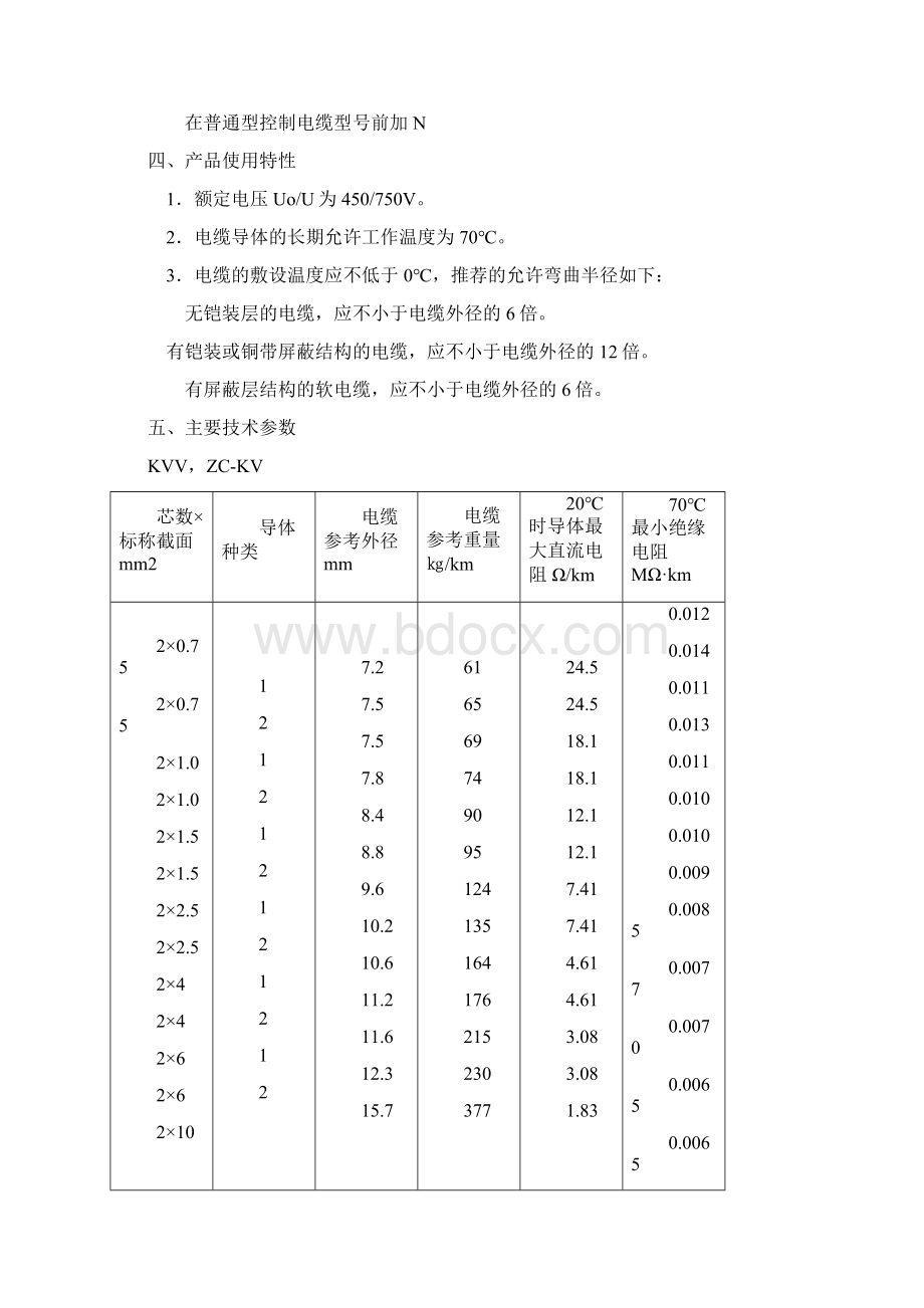 聚氯乙烯绝缘和护套控制电缆广缆xx.docx_第2页