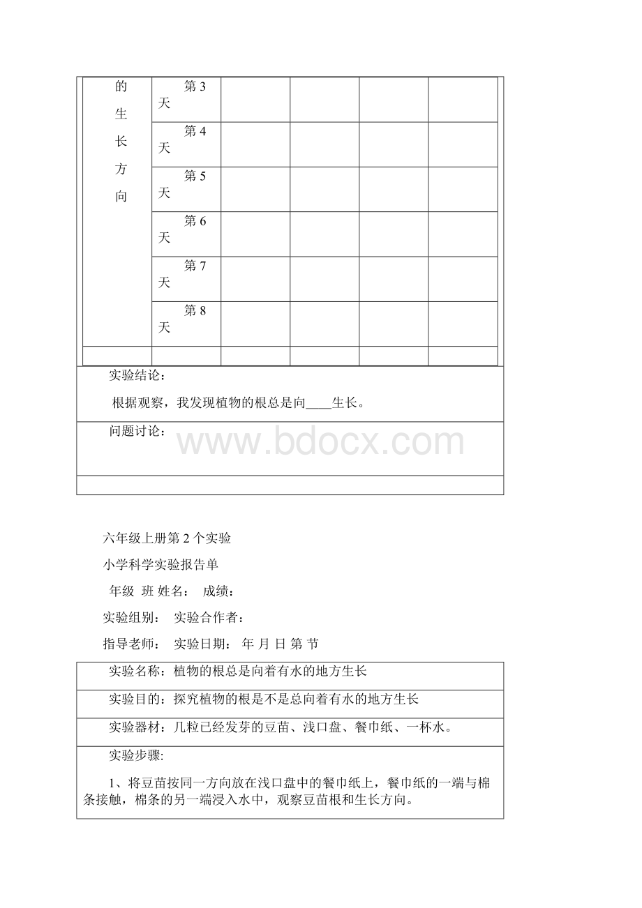 湘教版小学科学六年级上册科学实验报告单.docx_第2页