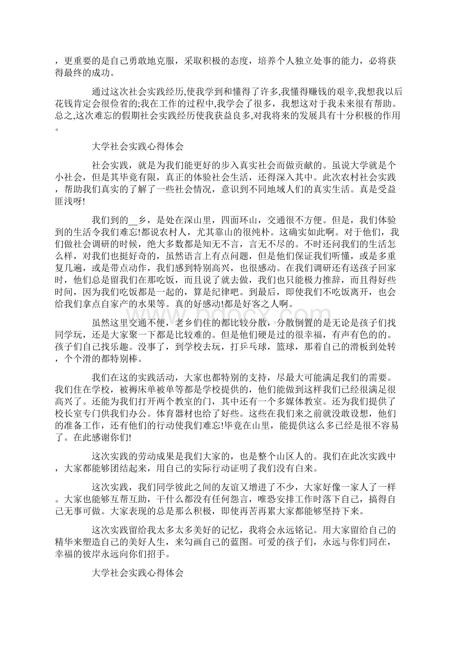 大学社会实践心得体会1500字Word文档下载推荐.docx_第3页