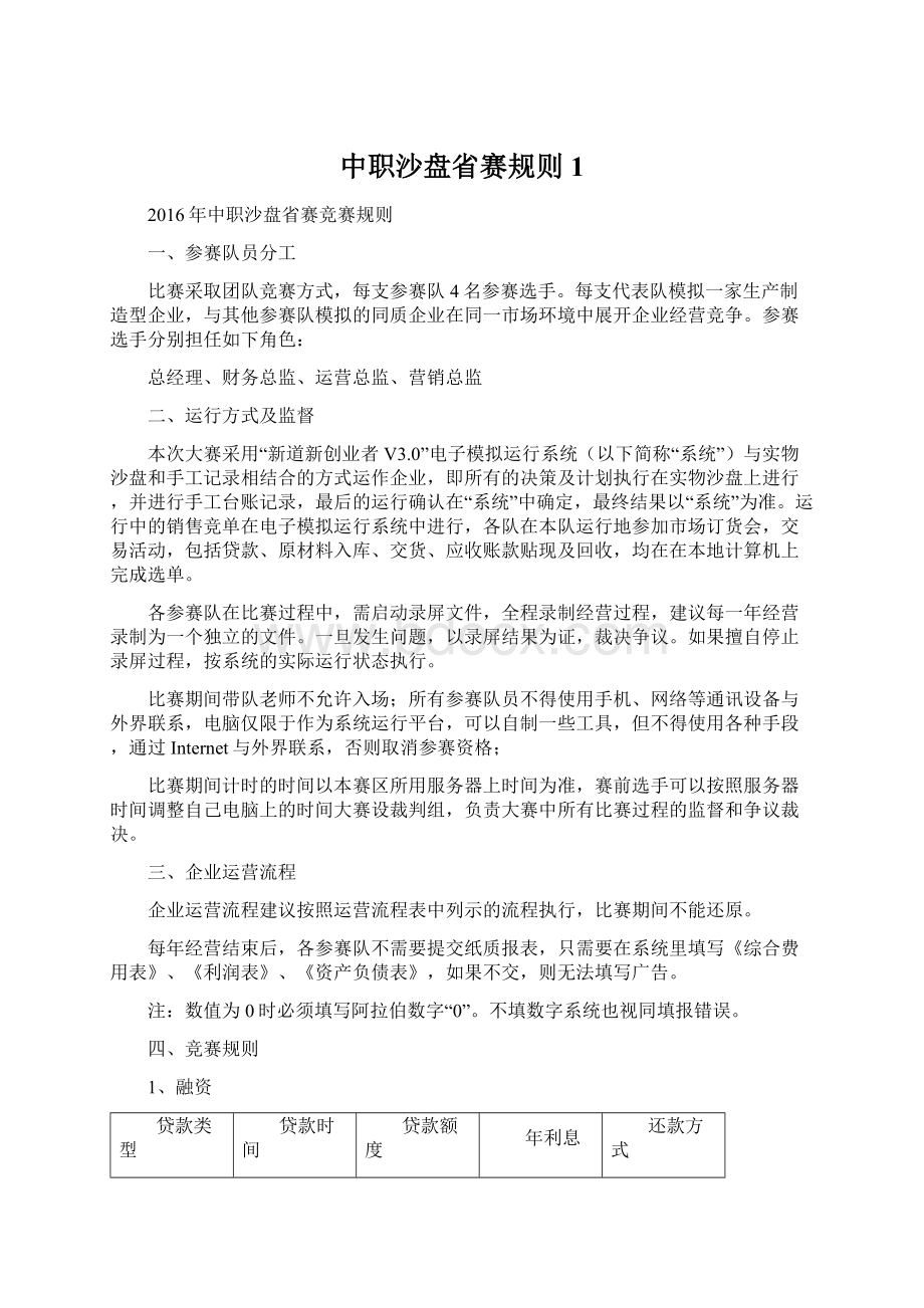 中职沙盘省赛规则 1.docx_第1页