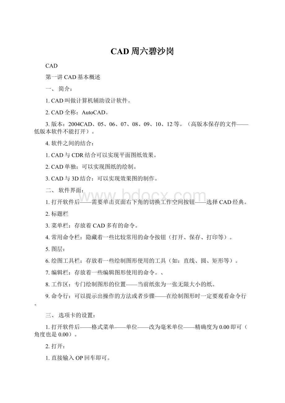 CAD周六碧沙岗Word格式.docx